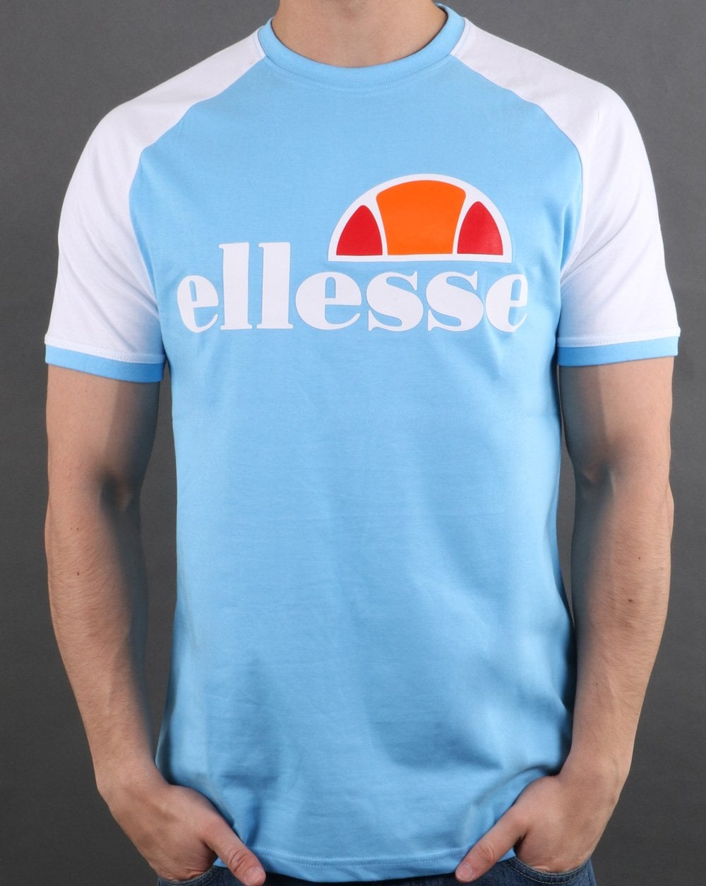 Ellesse Cassina T Shirt Sky Blue/White