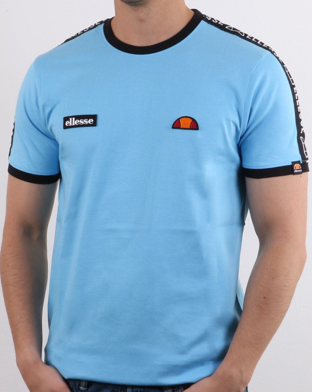 Ellesse – T-Shirt mit Taping, Himmelblau