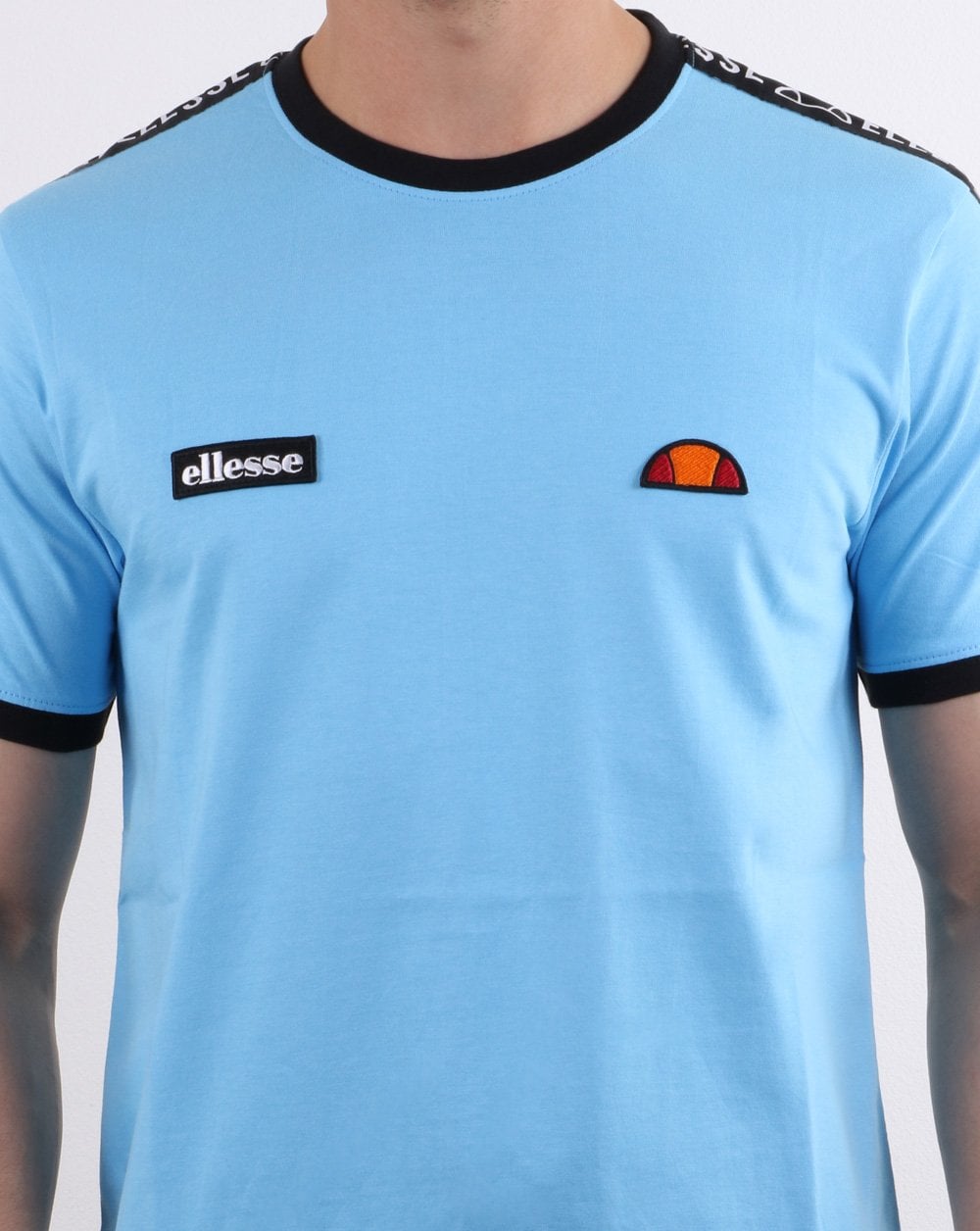 Ellesse – T-Shirt mit Taping, Himmelblau