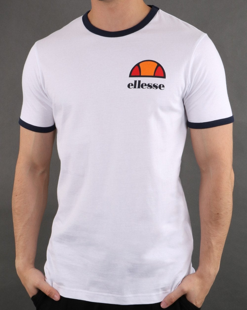 Ellesse – Venice – T-Shirt mit Rückenprint, Weiß/Blau