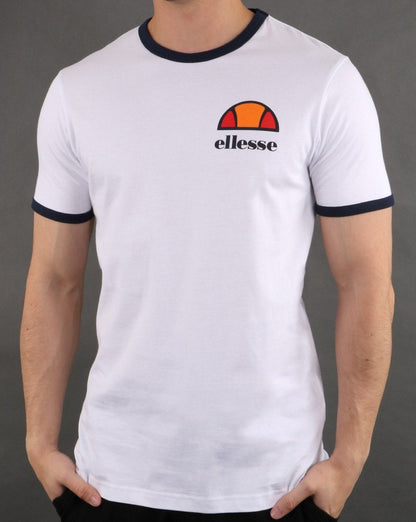 Ellesse – Venice – T-Shirt mit Rückenprint, Weiß/Blau