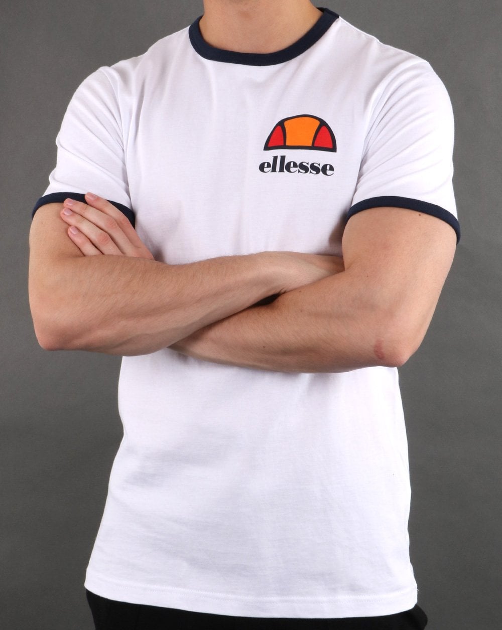 Ellesse – Venice – T-Shirt mit Rückenprint, Weiß/Blau