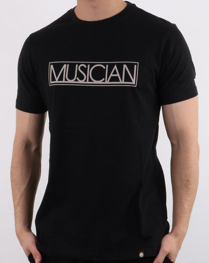 Pretty Green T-Shirt mit Musiker-Print in Schwarz