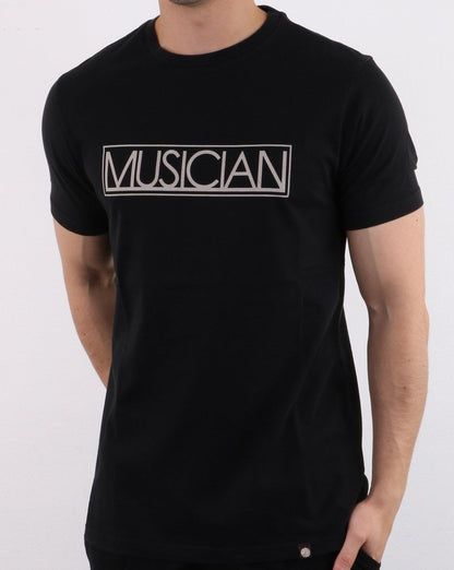 Pretty Green T-Shirt mit Musiker-Print in Schwarz