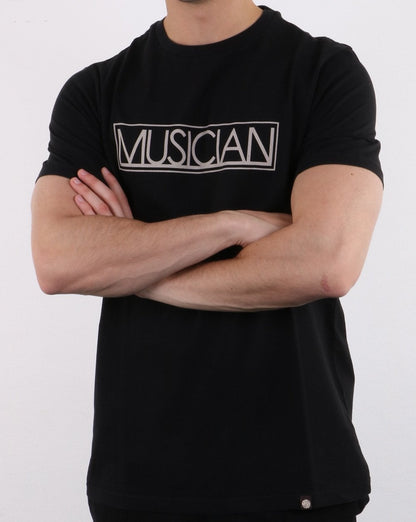 Pretty Green T-Shirt mit Musiker-Print in Schwarz
