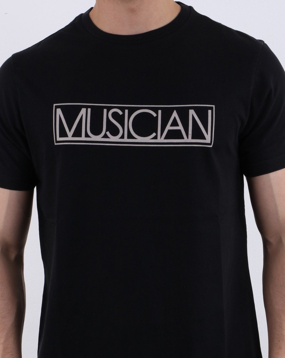 Pretty Green T-Shirt mit Musiker-Print in Schwarz