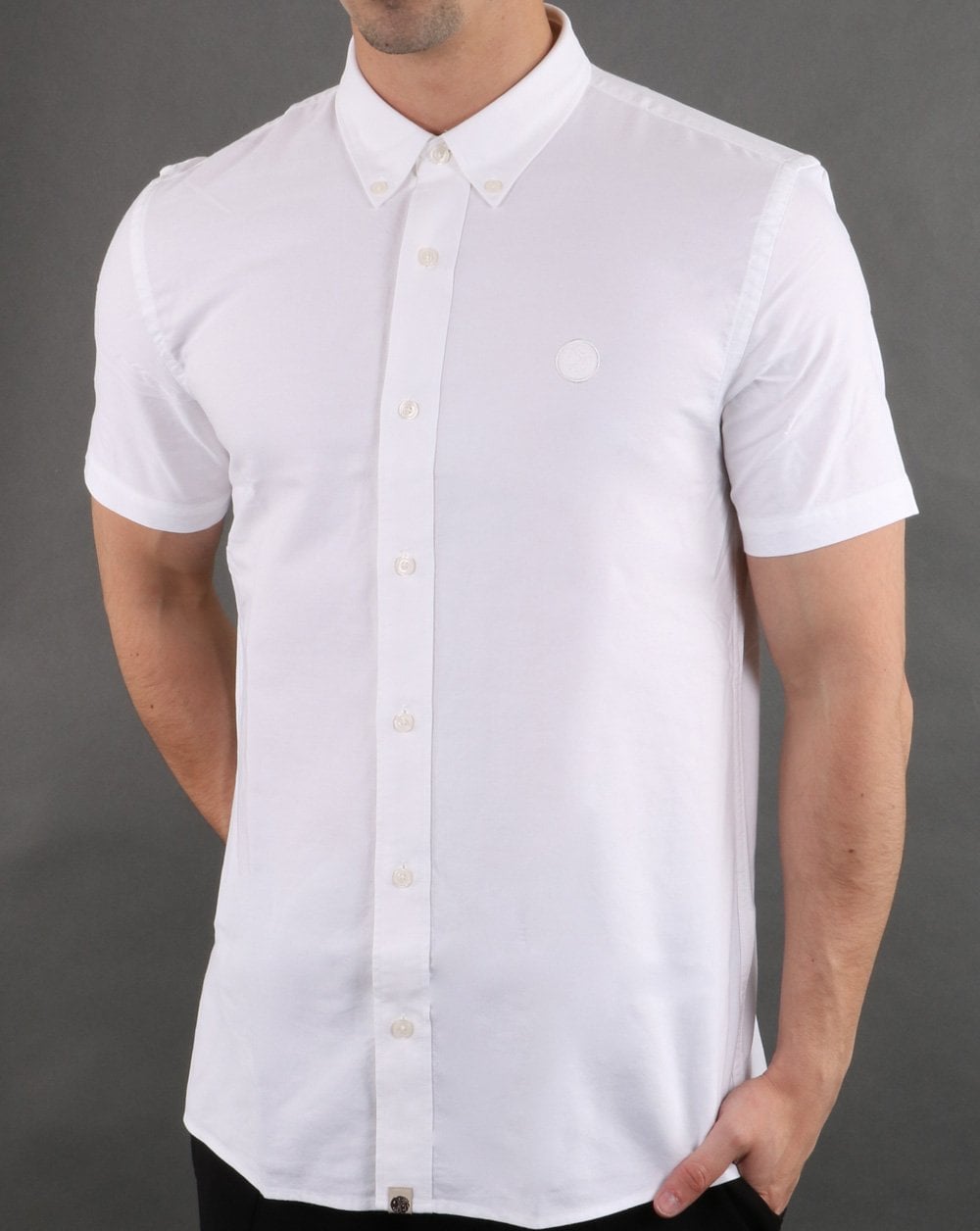 Pretty Green Classic Fit Oxford-Hemd Weiß
