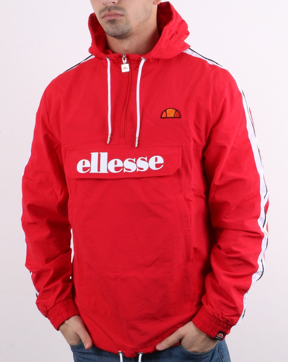 Ellesse – Fighter Quarter-Zip-Jacke in Rot
