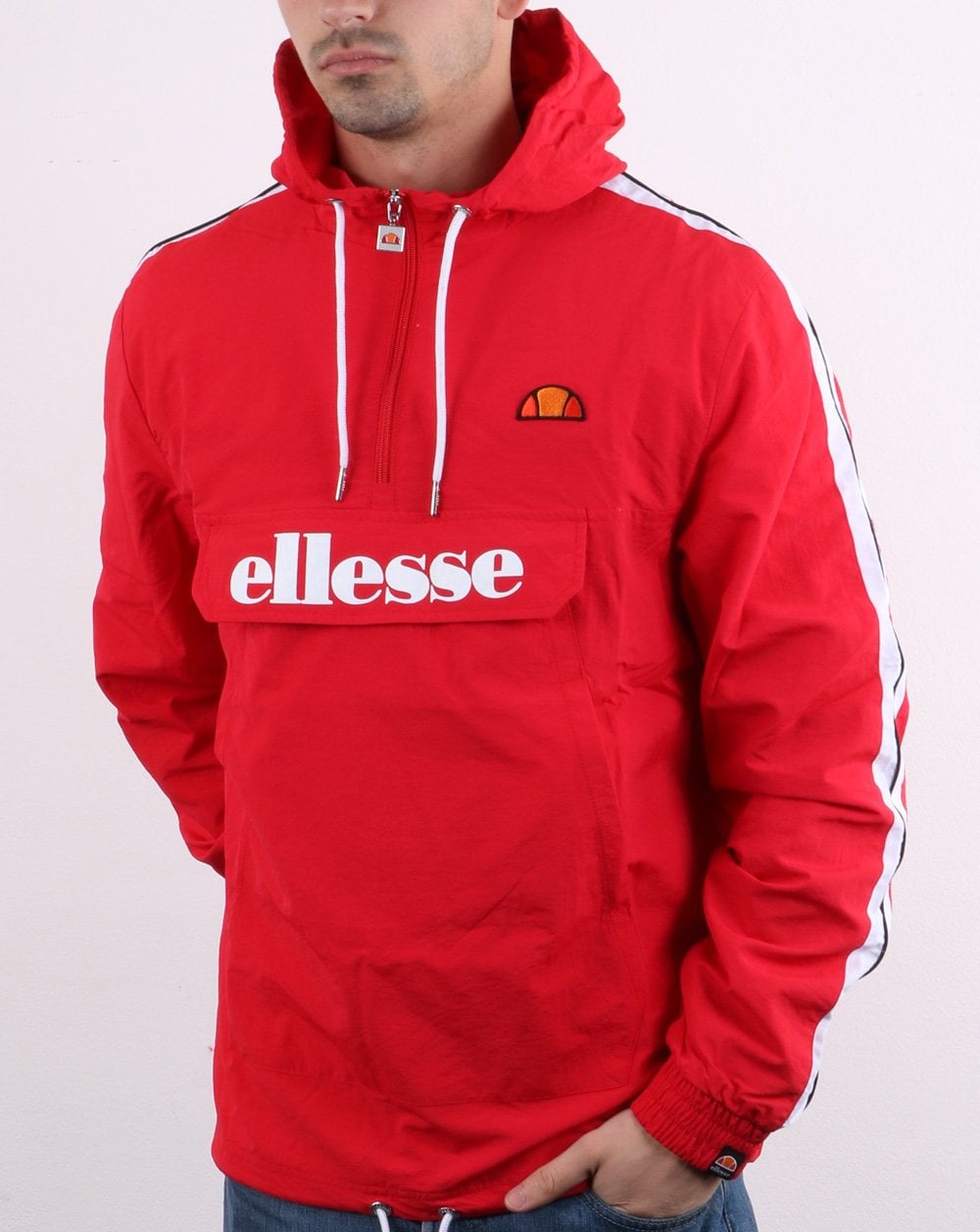 Ellesse Fighter Quarter Zip Jacket Red