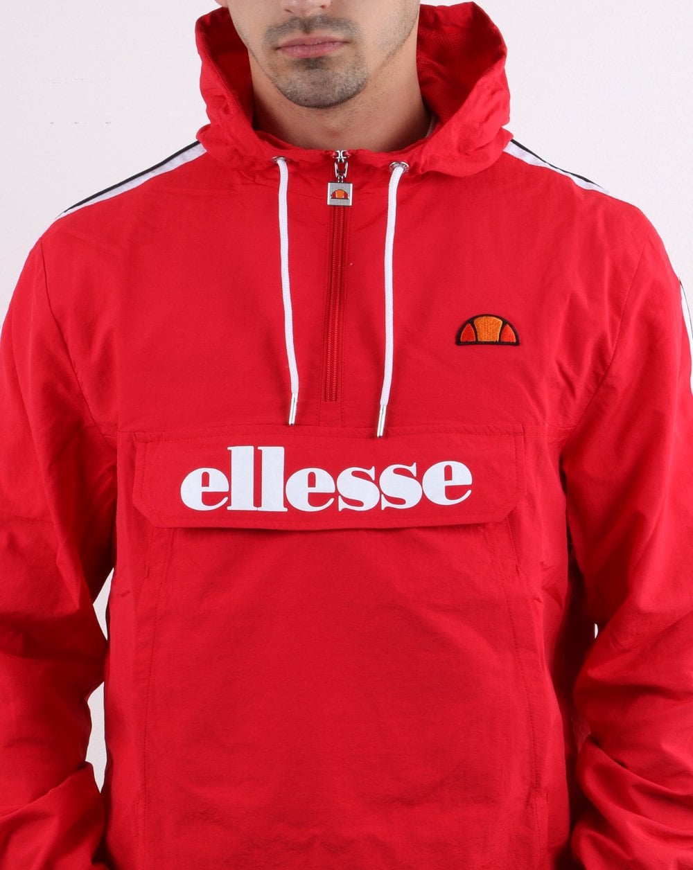 Ellesse – Fighter Quarter-Zip-Jacke in Rot