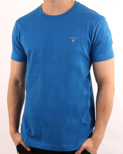 Gant Solid Crew Neck T Shirt Lake Blue