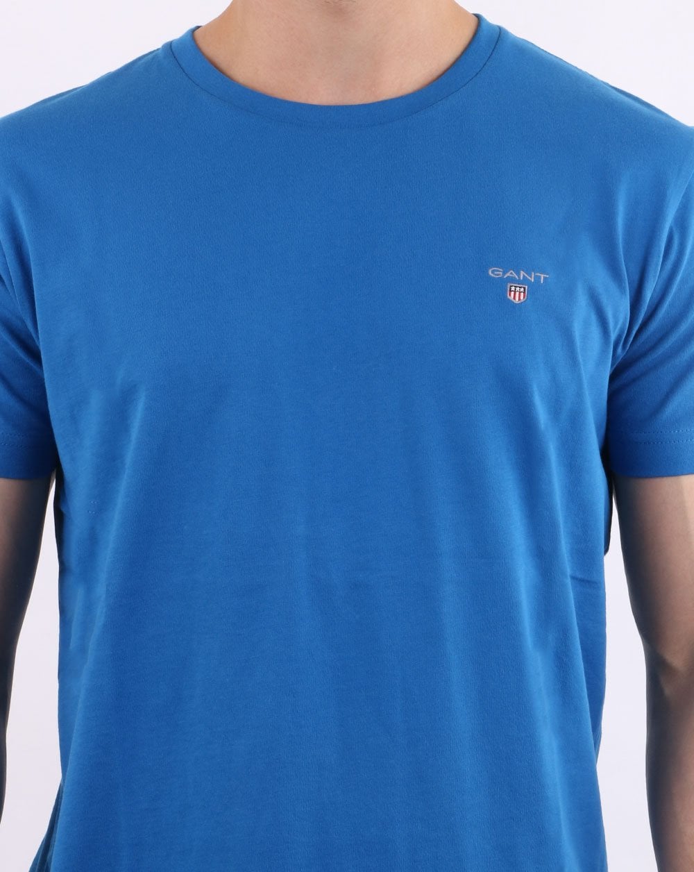 Gant Solides T-Shirt mit Rundhalsausschnitt, Seeblau