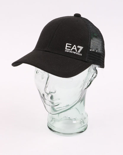 Emporio Armani – EA7 Core-Logo-Kappe in Schwarz