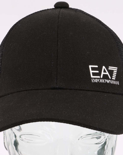 Emporio Armani – EA7 Core-Logo-Kappe in Schwarz