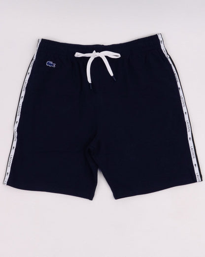 Lacoste – Fleece-Shorts mit Band in Marineblau