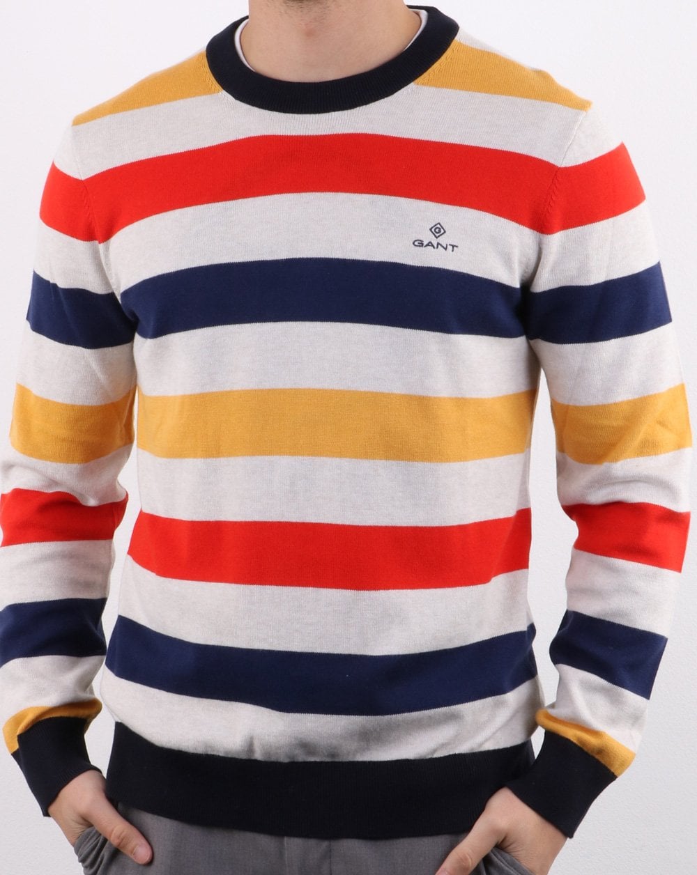 Gant – Strickpullover mit bunten Streifen