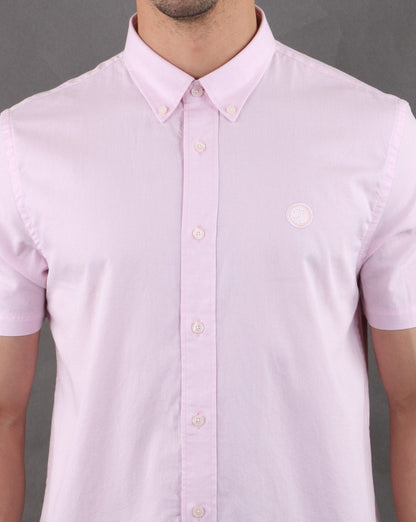 Pretty Green Kurzarm Oxford Hemd Rosa