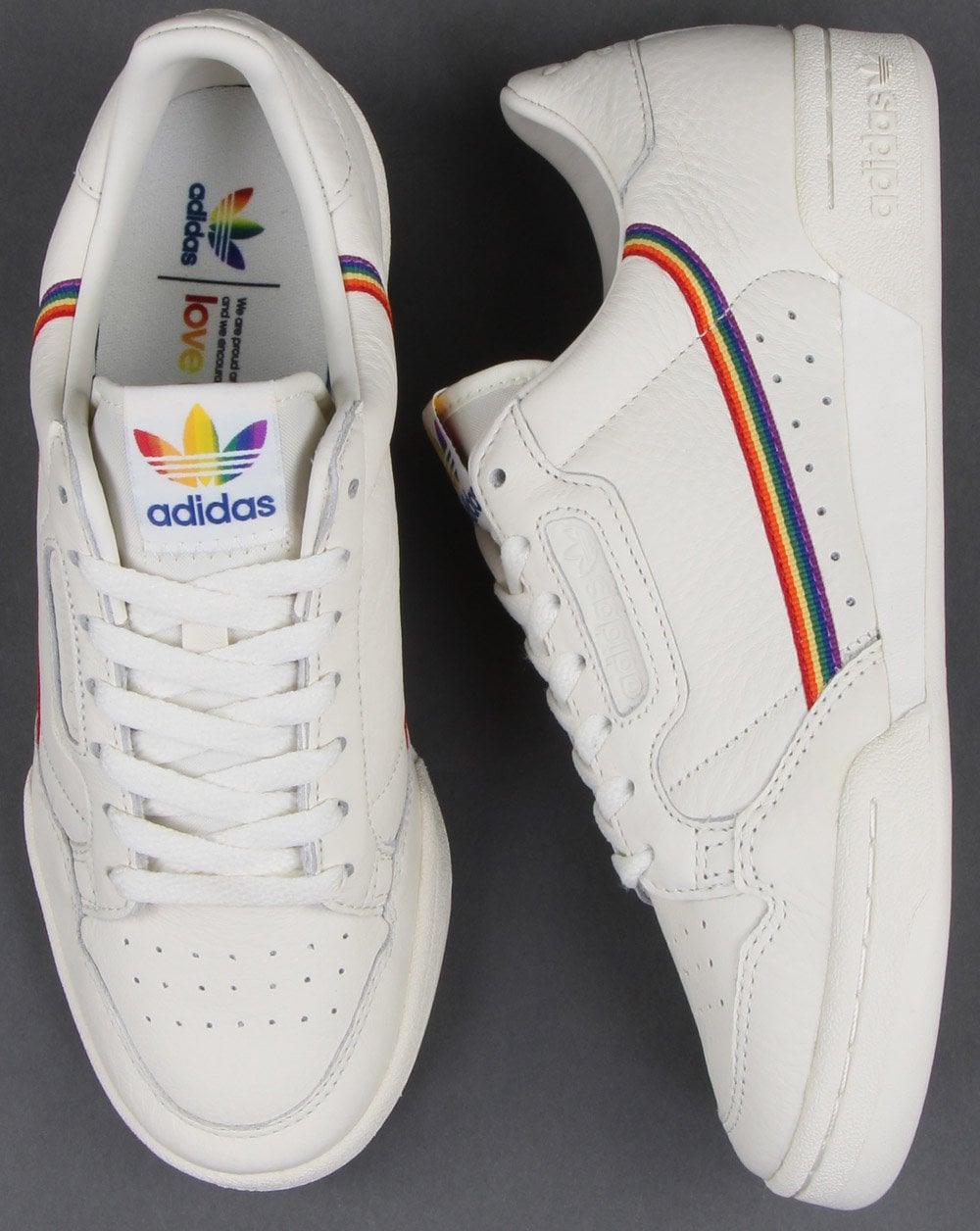 Adidas Continental 80s Pride Trainers White- Multi