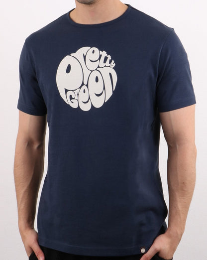 Pretty Green +80s Casuals T-Shirt Marineblau