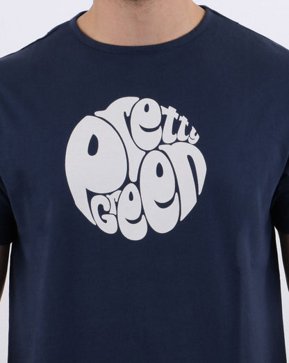 Pretty Green +80s Casuals T-Shirt Marineblau