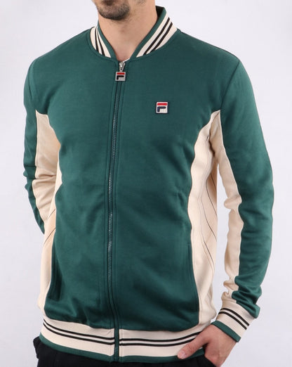 Fila Vintage Mk1 Settanta Trainingsjacke Grün/Gardenia/Schwarz