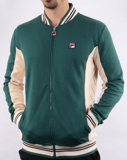 Fila Vintage Mk1 Settanta Trainingsjacke Grün/Gardenia/Schwarz