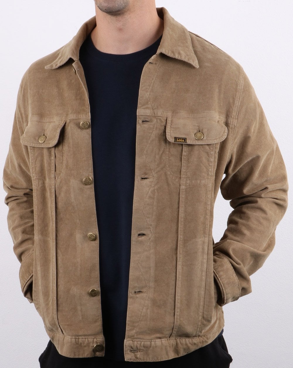 Lois Tejana – Nadelkordjacke, dunkler Sand