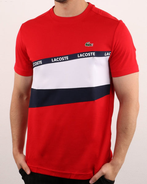Lacoste Stripe Block T-shirt Red/navy/white