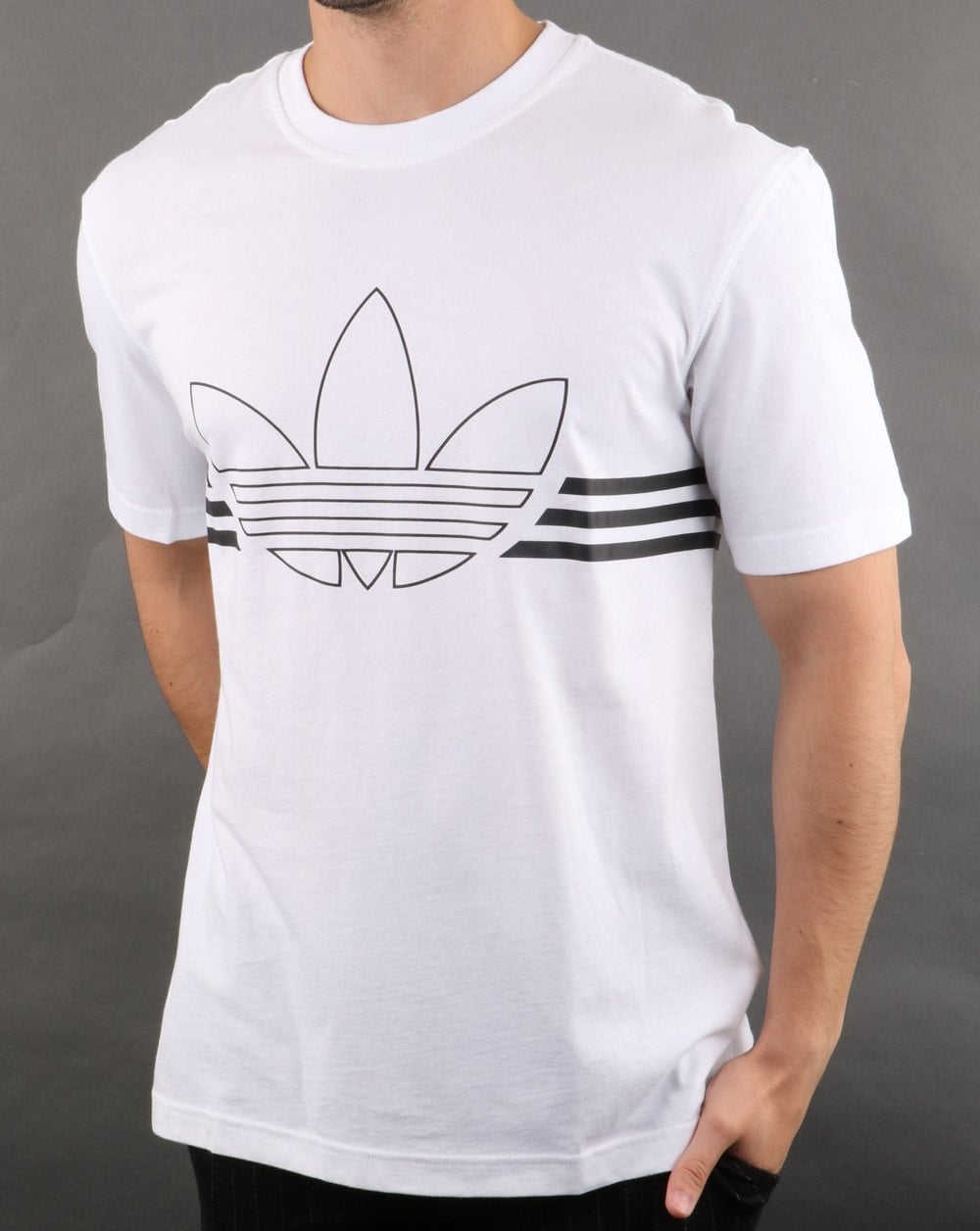 Adidas Originals Outline Trefoil T-Shirt Weiß
