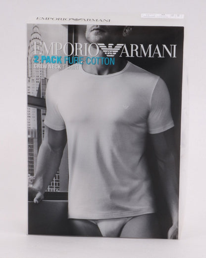 Emporio Armani – 2er-Pack Loungewear-T-Shirts in Weiß