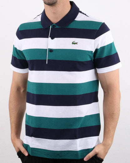 Lacoste Poloshirt Marineblau/Weiß/Grün