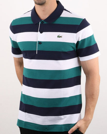 Lacoste Poloshirt Marineblau/Weiß/Grün