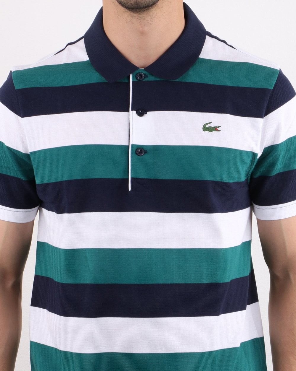 Lacoste Poloshirt Marineblau/Weiß/Grün