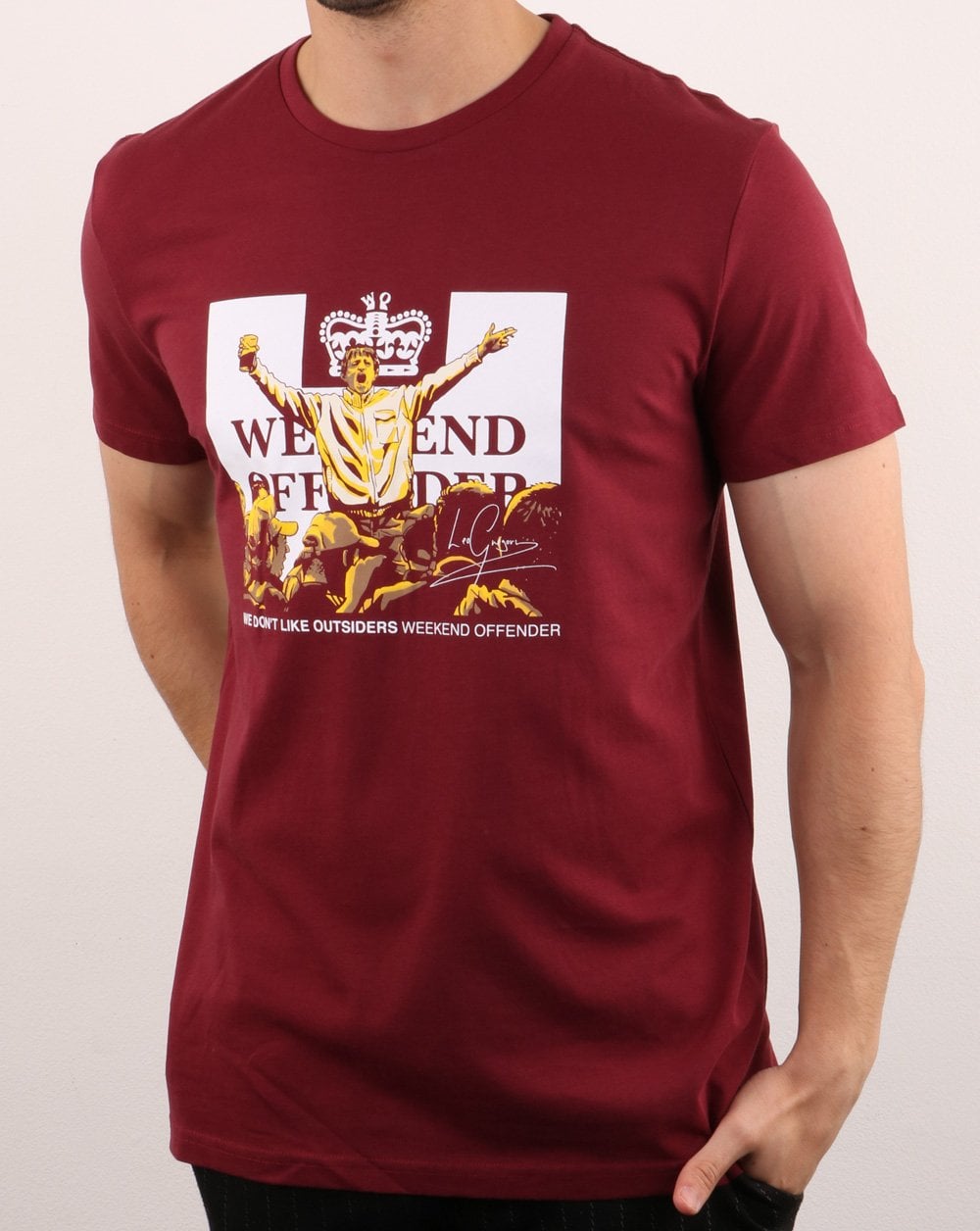Weekend Offender Leo Gregory T Shirt Claret