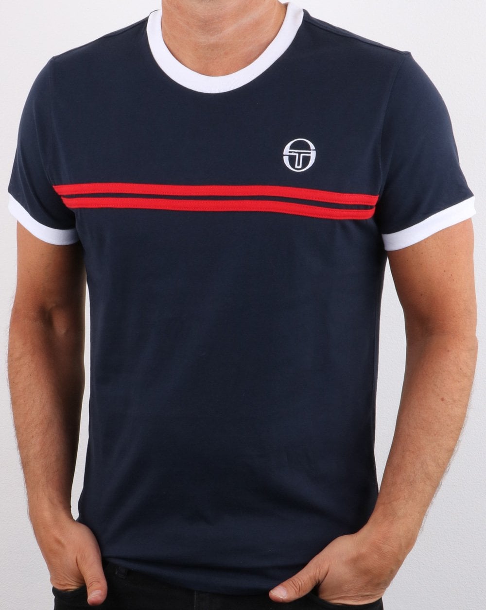 Sergio Tacchini Supermac T-shirt Navy/White/Red