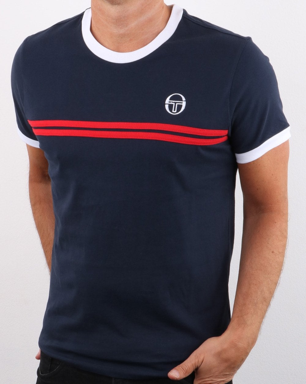 Sergio Tacchini Supermac T-shirt Navy/White/Red