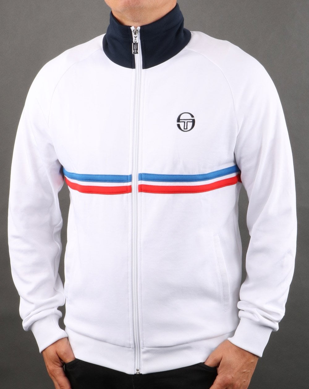 Sergio Tacchini Dallas Trainingsjacke Weiß/Royalblau/Rot