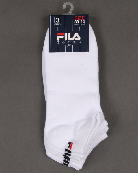 Fila Vintage Invisible Socks Triple Pack White