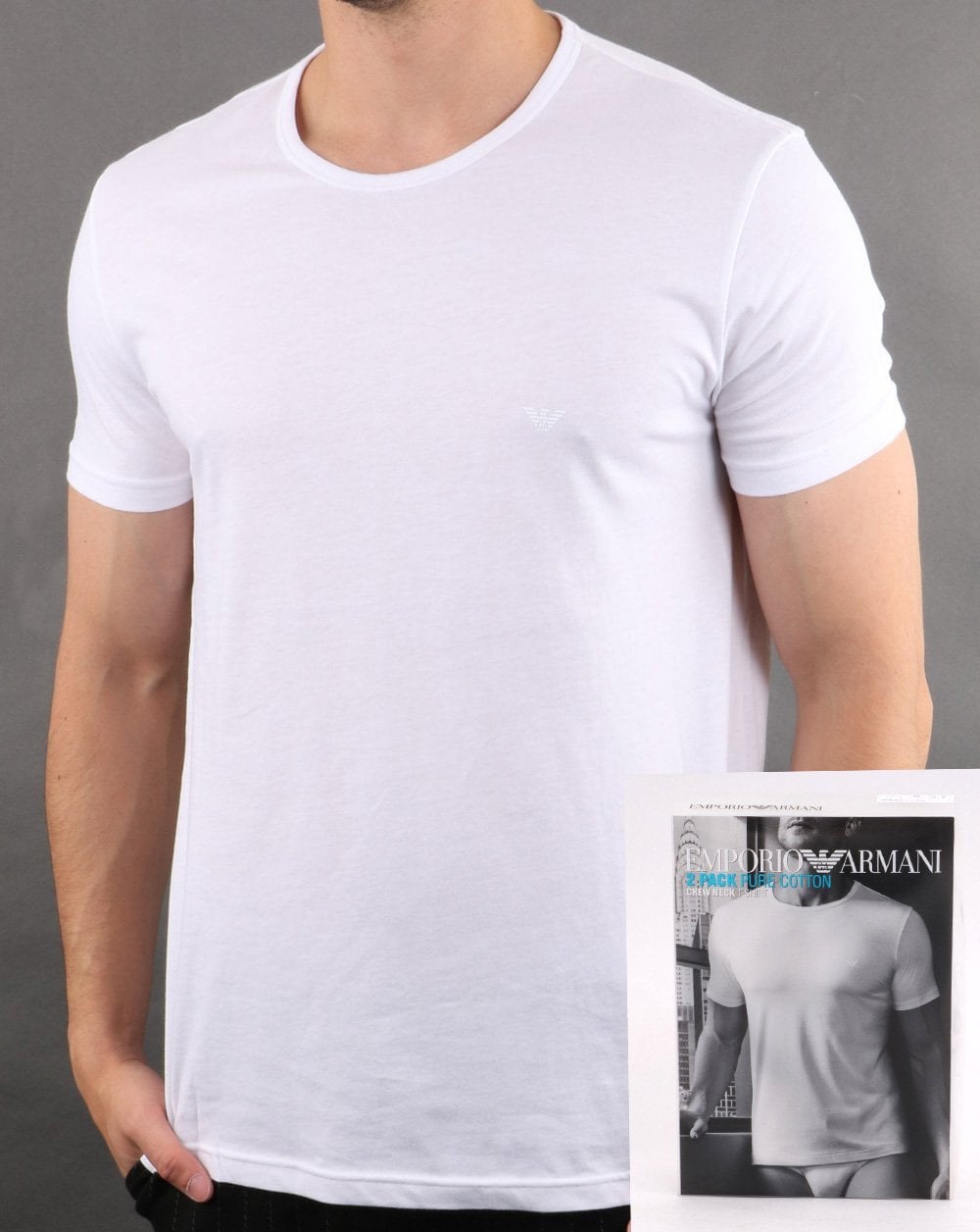 Emporio Armani – 2er-Pack Loungewear-T-Shirts in Weiß