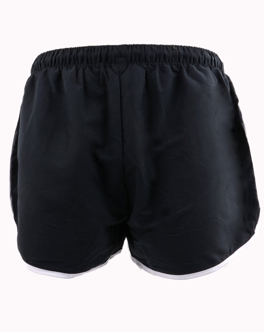 Ellesse – Badeshorts mit Paspelierung in Schwarz
