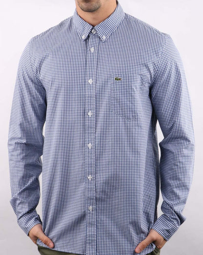Lacoste Gingham-Hemd Blau/Weiß