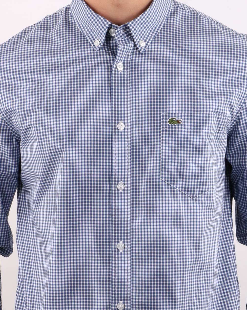 Lacoste Gingham-Hemd Blau/Weiß