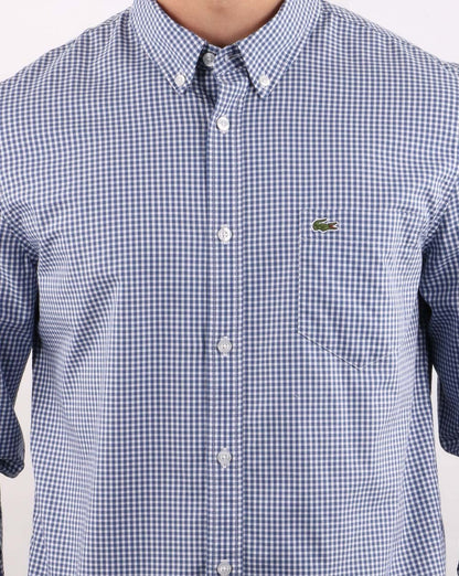 Lacoste Gingham-Hemd Blau/Weiß