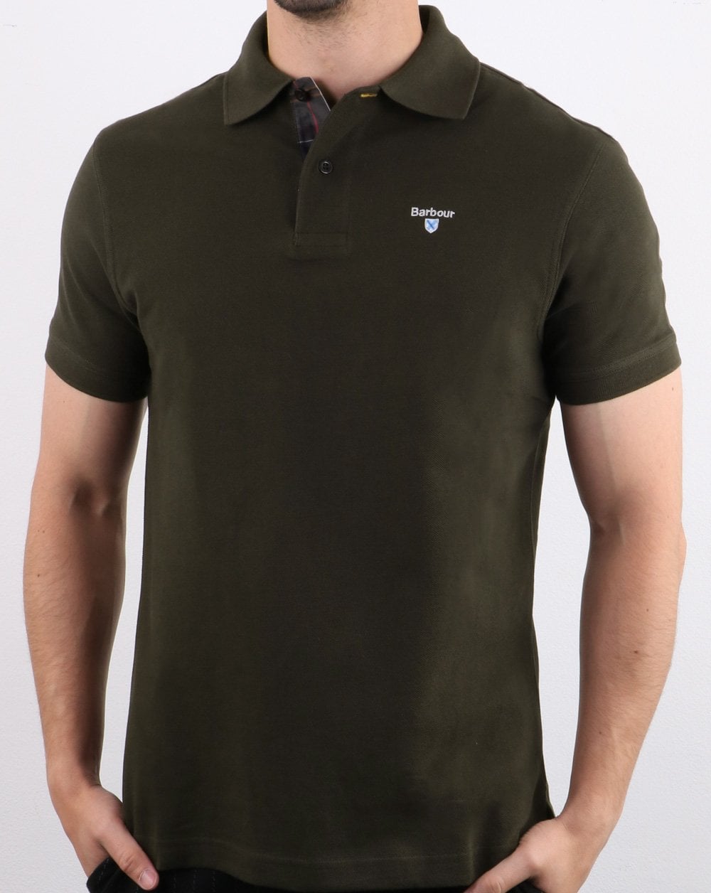 Barbour Tartan Piqué Polo Grün