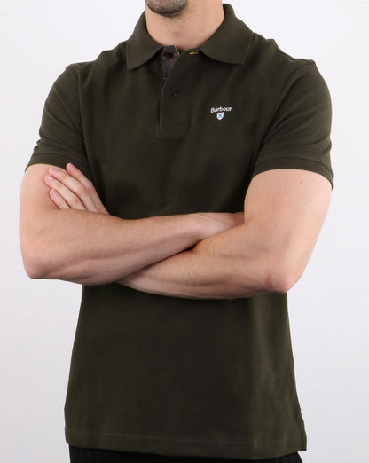 Barbour Tartan Piqué Polo Grün