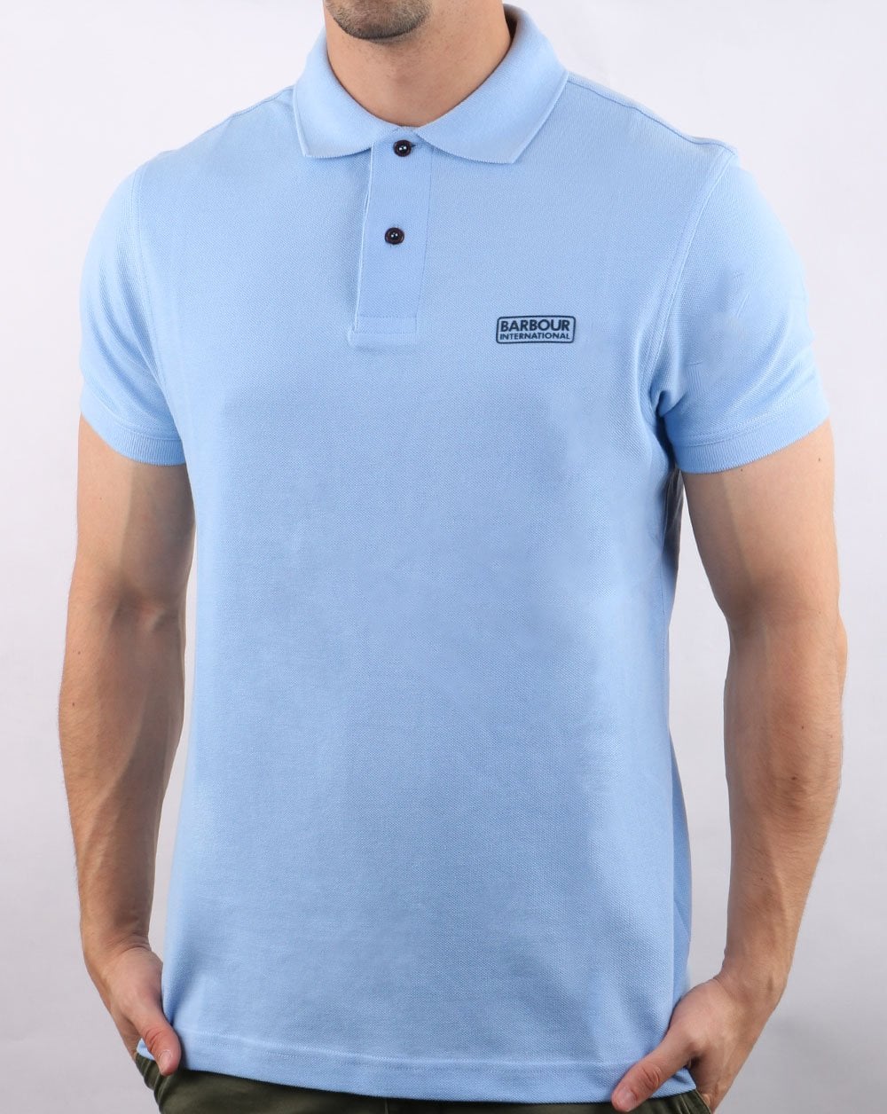 Barbour International Essential Poloshirt Himmelblau