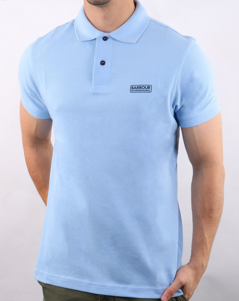 Barbour International Essential Poloshirt Himmelblau