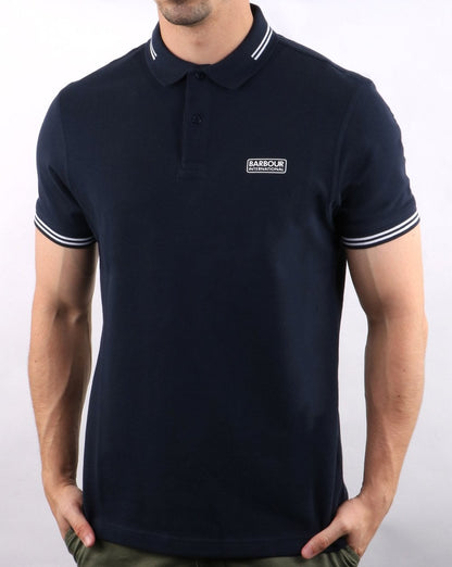 Barbour Poloshirt mit Streifen Marineblau/Weiß