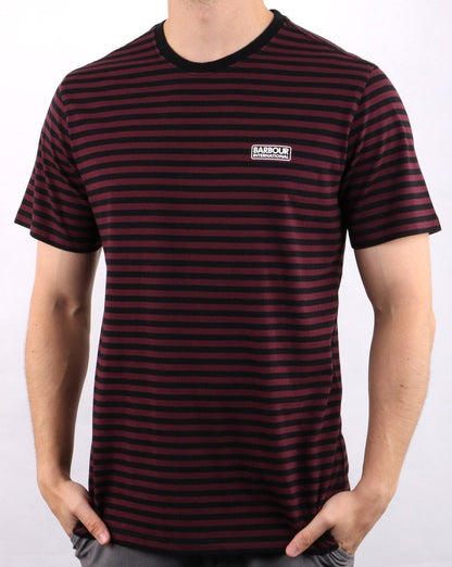 Barbour International Streifen-T-Shirt Rot