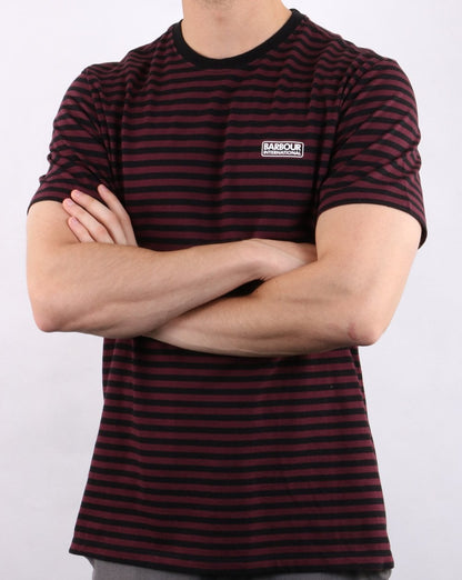 Barbour International Streifen-T-Shirt Rot
